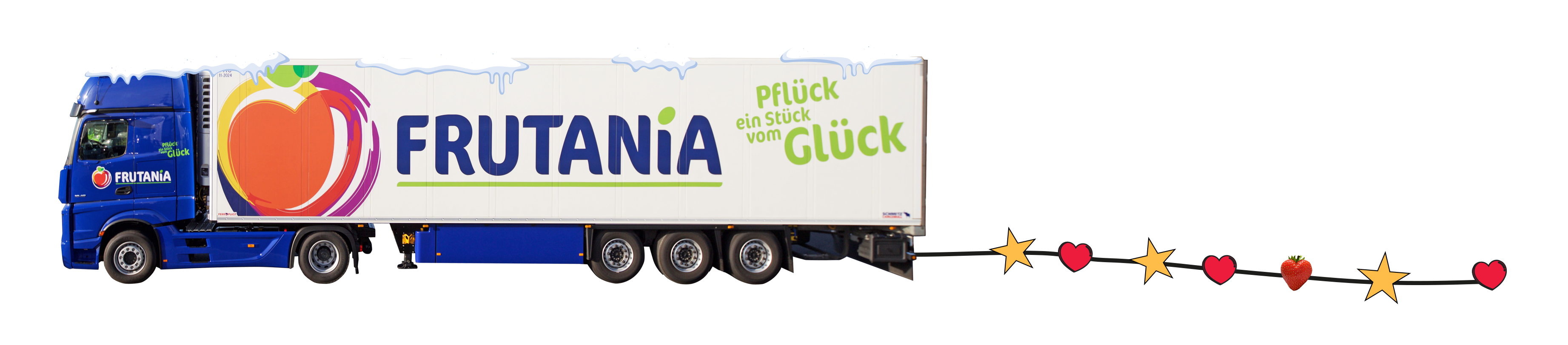 LKW mit Erdbeer Anhänger